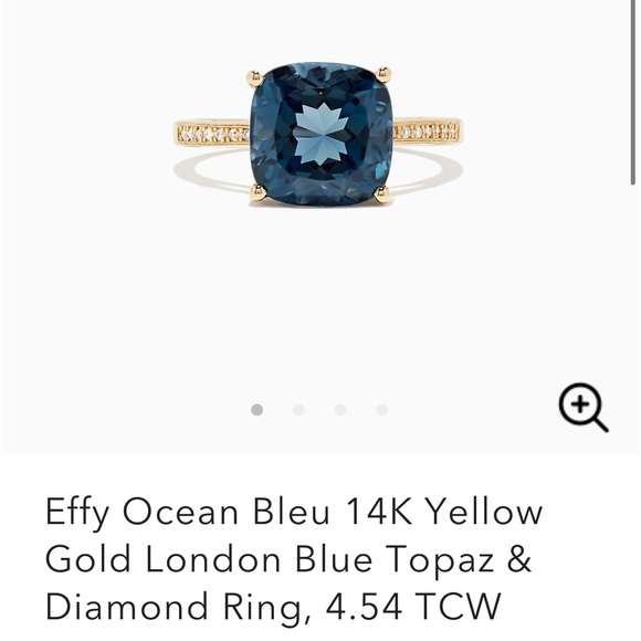 Effy blue topaz and diamond ring 14k golf - Picture 7 of 9